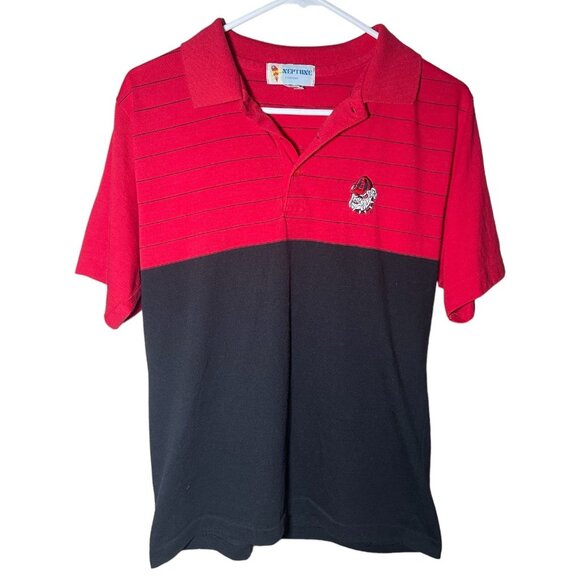 VTG University of Georgia UGA  Black and Red Colorblock Bulldogs Single Stitch P - Picture 1 of 4